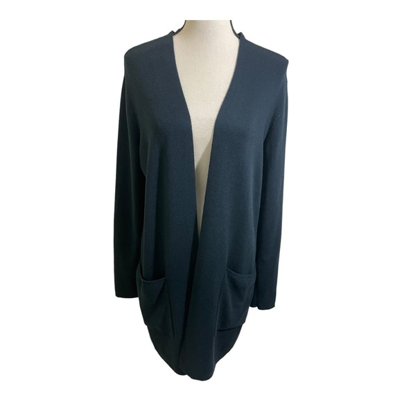 J.Jill womens open front ribbed cardigan. Pockets long. Viscose rayon. Small - Picture 13 of 13